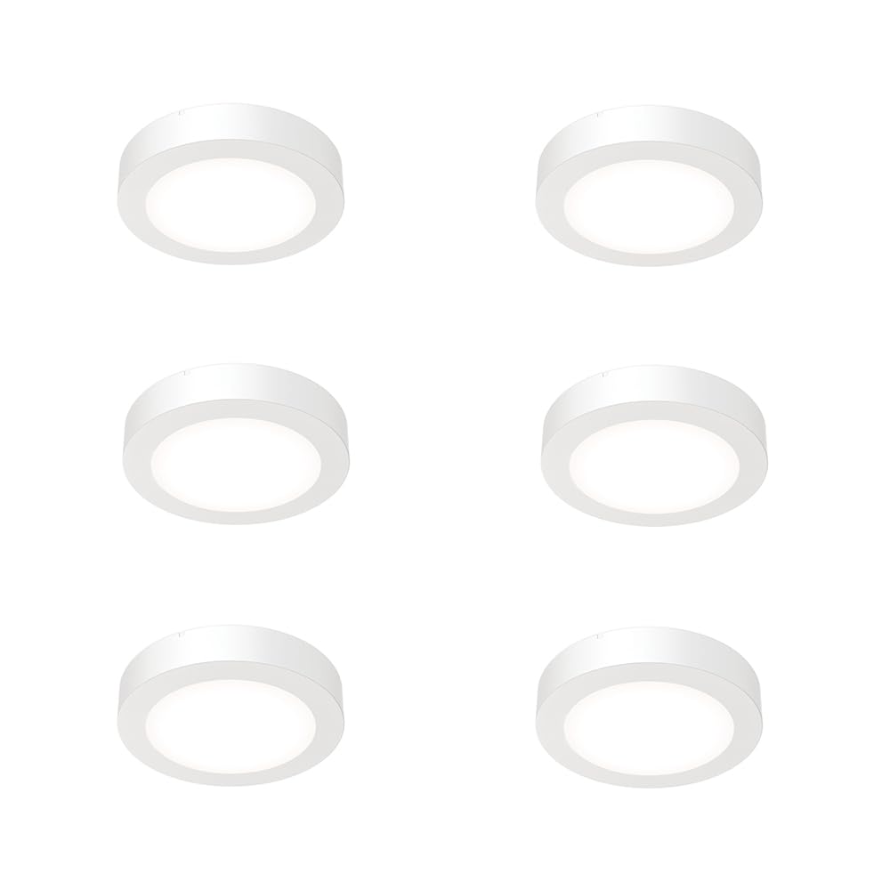 Juno Slim Basics 4 Inch Led Ceiling Light, Low Profile Surface Mount Downlight For Shower Or Closet Lighting, 3000K/4000K/5000K 