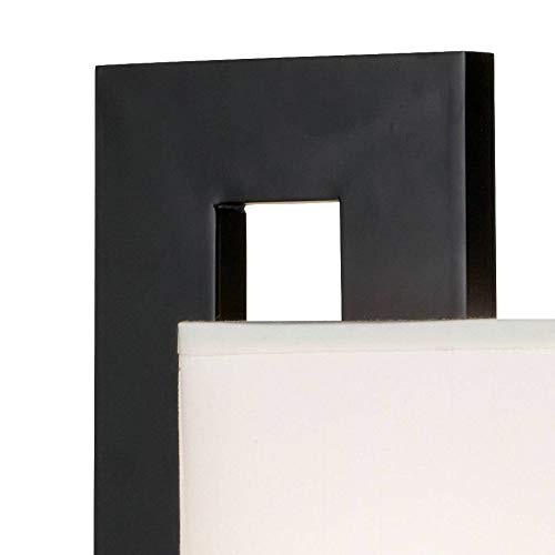 360 Lighting Floating Square 20 1/2'' High Small Rectangular Modern Accent Table Lamp Pull Chain Black Metal Single White Shade