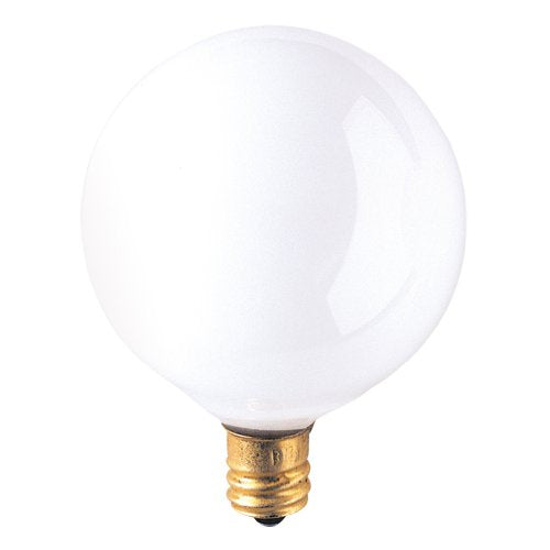 Bulbrite 391015-15W - G16.5 Bulb Type - E12 Base - Candelabra Base - 120V - 2500K - 100 CRI - 95 Lumens - 2,500Hrs - White - 6 P