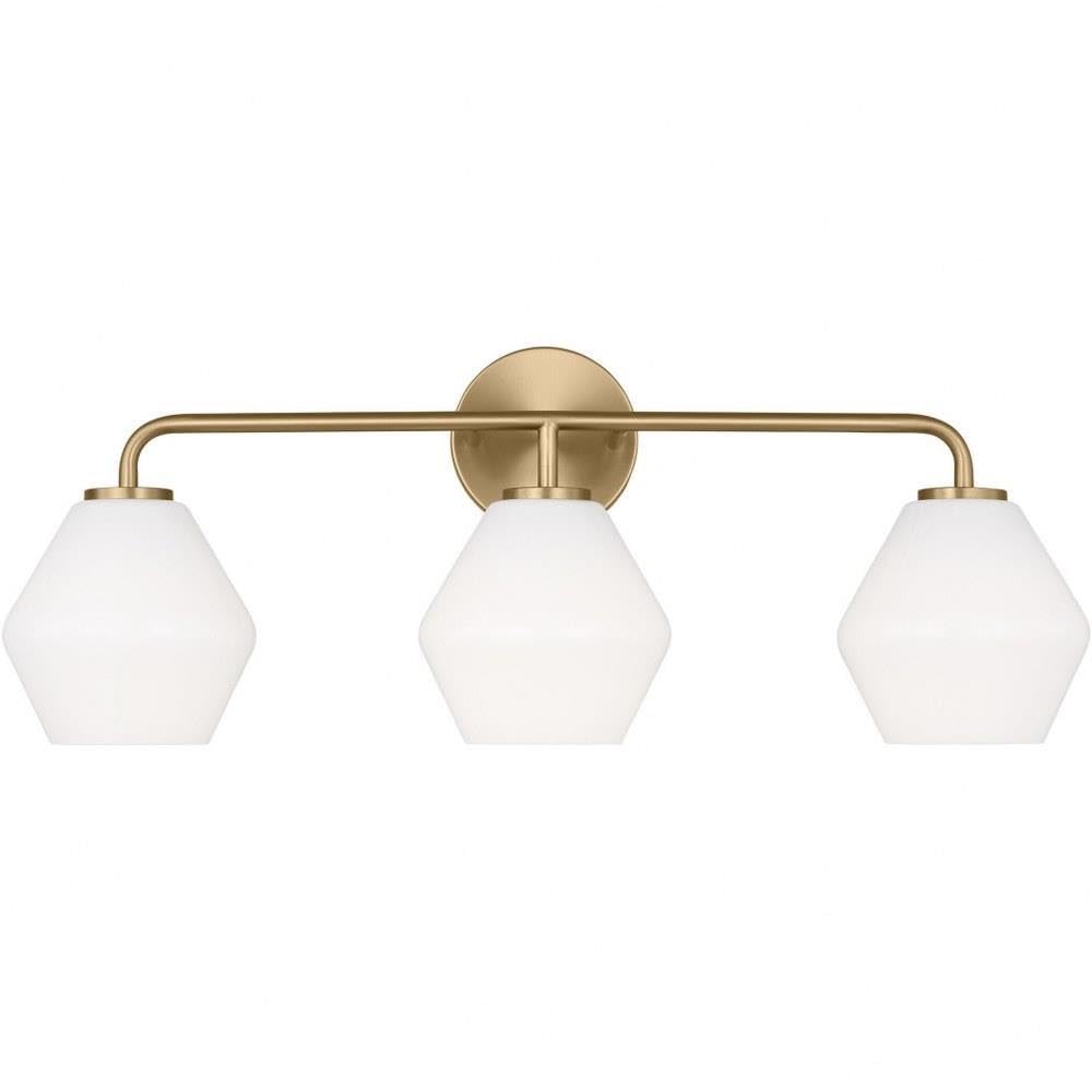 Generation Lighting 4002483-848 Jett - 3 Light Bath Vanity-7.88 Inches Tall and 26 Inches Wide, Finish Color: Satin Brass