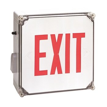 Nora Lighting NX-607-LED-R Red LED?Wet Location Exit Sign With Battery Backup
