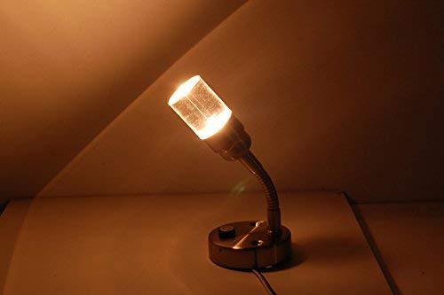 Dream Lighting 12V Led Bedside Lamp - Nickel Brushed, Warm White & Blue Light, 2-Phased