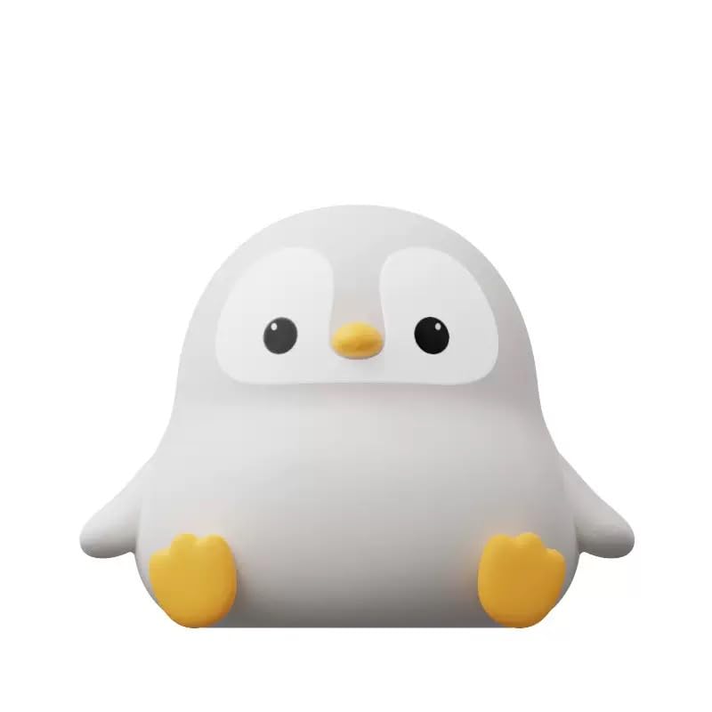 VoMii Penguin Night Light - Dimmable Silicone Lamp, 5" x 4" x 3.9", Cute Rechargeable Nursery Decor for Kids