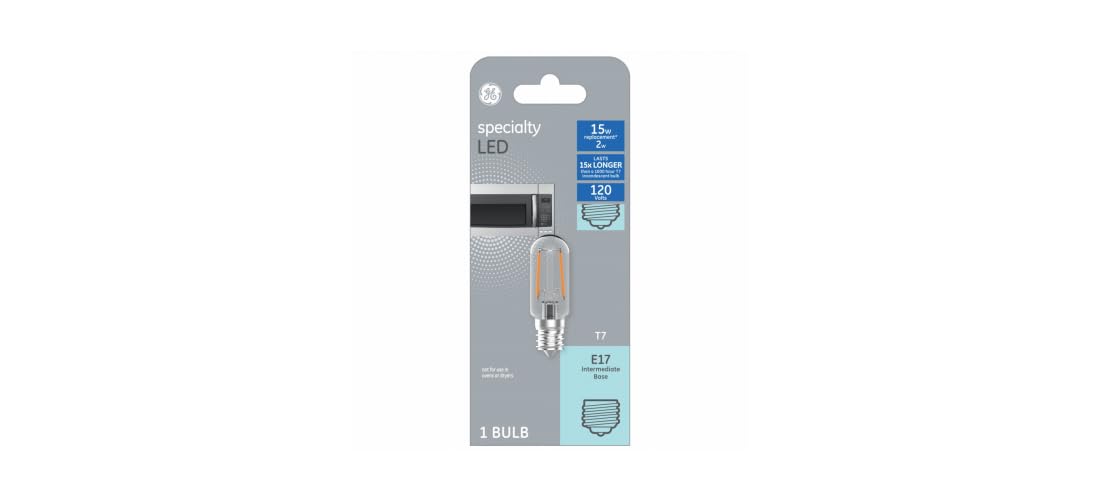 GE Lighting 93128997 LED Light Bulb, T7, Warm White, Frosted, Non-Dimmable, 170 Lumens, 2-Watts - Quantity 1