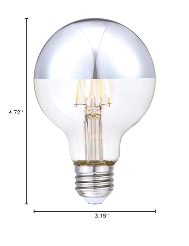 Westinghouse 5169120 4.5 Watt (40 Watt Equivalent) G25 Dimmable Half Chrome Filament Led Light Bulb, E26 Medium Base, 6-Pack