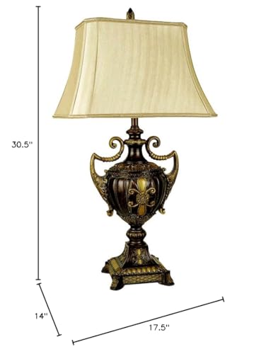 ORE International 8202 30-Inch Table Lamp, Urn-Shape, Antique Gold, Resin Material