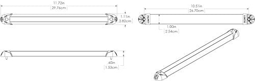 Lumitec 12-Inch Rail2 White/Blue Dimmable Output Light 101081