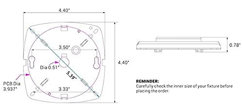 Legental Dimmable LED Light Engine, 17W, 1200LM, 4000K, 4in PCB Size, Alloy Steel, Retrofit Light Kit for Ceiling and Garden Lights