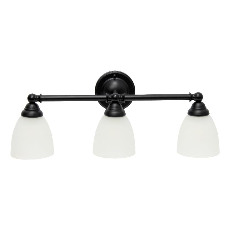All The Rages Essentix 3-Light Metal & Glass Vanity Fixture In Black