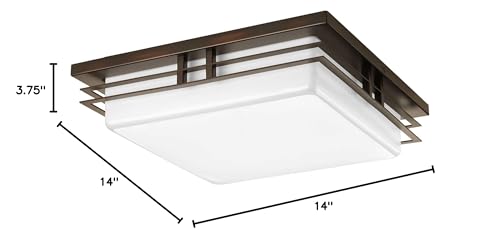 Progress Lighting Helm Collection Two-Light 14'' Led Flush Mount,Bronze