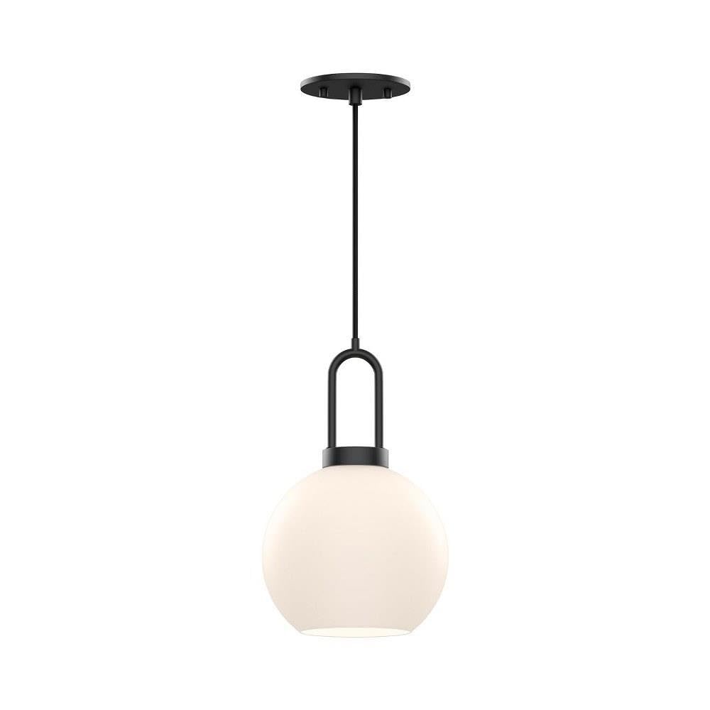 Alora Mood PD601608MBOP Soji Pendant, Matte Black/Opal Matte Glass