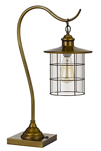 Cal Lighting Silverton Desk Lamp With Glass Shade (Edison Bulb Included)