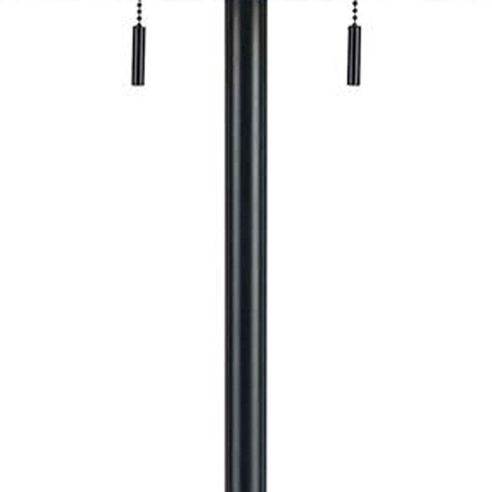 HomeRoots Bronze Two Light Traditional Floor Lamp with Brown Rectangular Shade, 59 in. Height