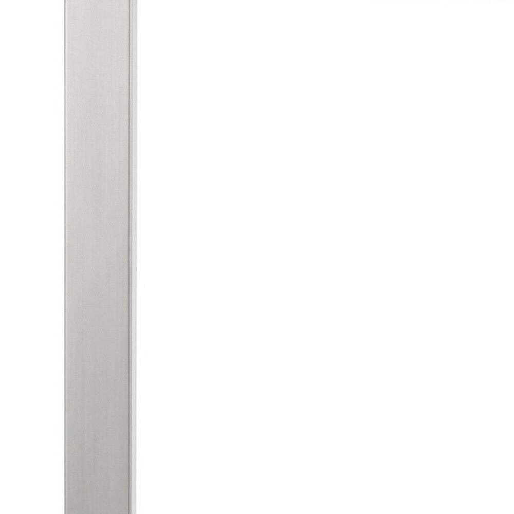 Homeroots Metal Desk Lamp - 25 In. Usb Table Lamp With White Rectangular Shade, Model 524761, Nickel Finish