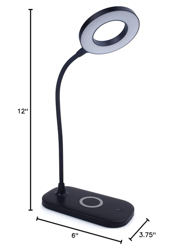 Newhouse Lighting Dimmable Black Desk Lamp With Usb Port, Adjustable Color Temperature, 21 Leds