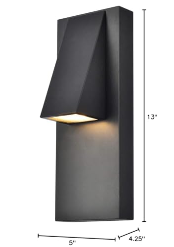 Living District Raine LED Wall Sconce, Aluminum, Black, Model LDOD4006BK