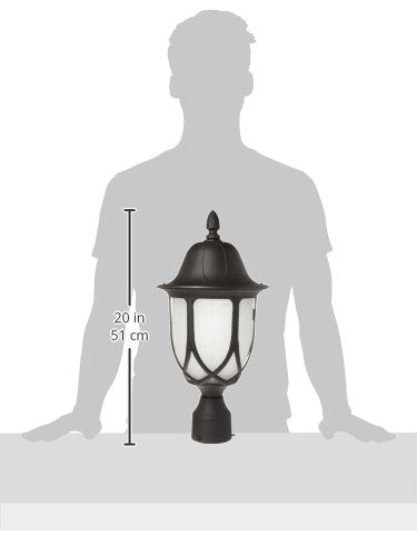 Designers Fountain Capella Outdoor Post Lantern Light, 19.25in H, Black, Aluminum, Model 2866-BK