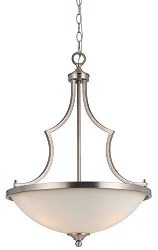 Cal Lighting Fx-3531/1P Transitional Three Light Pendant From Barrie Collection In Pwt, Nckl, B/S, Slvr. Finish, 19.00 Inches