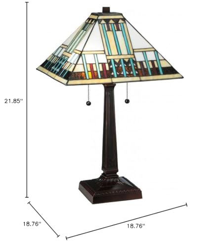 Meyda Tiffany Lighting 23in High Metal Table Lamp Model 138119 Finish: Mahogany Bronze