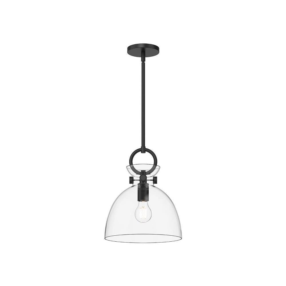 Alora Mood PD411811MBCL Waldo Pendant, Matte Black/Clear Glass