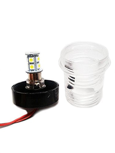 Pactrade Marine 12V Marine Boat Yacht Pontoon Navigation Anchor Light 360 Degrees All Around Nature White Led Splashproof Black Housing Uscg Certified Approved (Round Fixed Base (H=2.75&quot;))