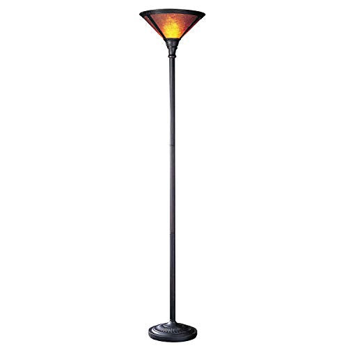 Cal Lighting Bo-469 Floor Lamp With Mica Glass Shades, Rust Finish Antique Bronze, 23.5X16.8X9.5