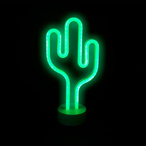 Neon Knight Led Cactus Light - Green Plastic Decor For Bedroom, Night Light, Home Accent