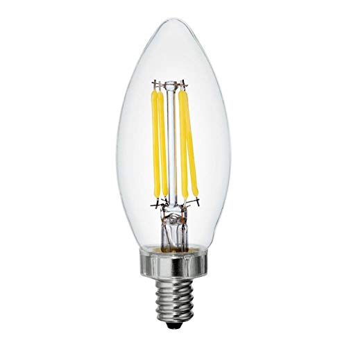 GE 60W Equivalent Dimmable Daylight B12 LED Light Bulbs, 3-Pack, White, Decorative Candelabra, Model 42251