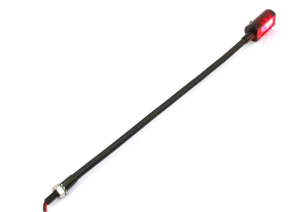 PilotLights Mini Gooseneck Panel Light with Switch, 240mm, RED LED, Black, MGLS-240mm-Switch-RED-12V