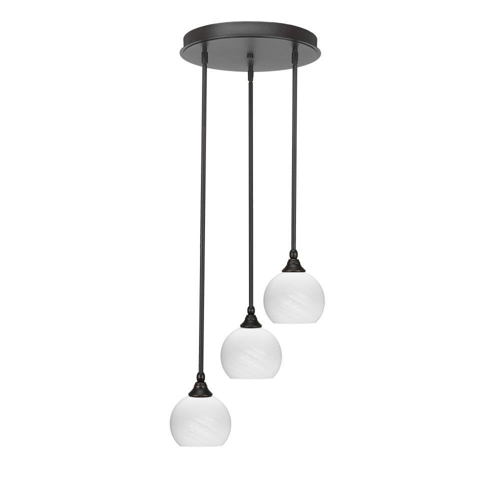 Empire 3 Light Cluster Pendalier in Dark Granite (2143-DG-4101)