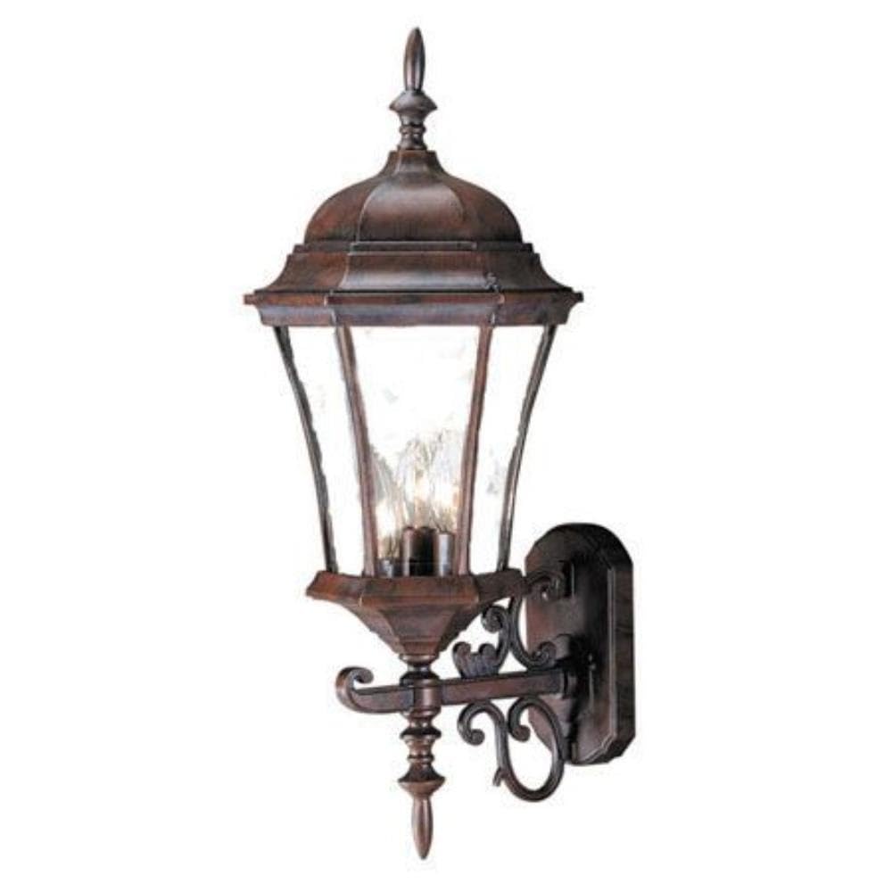 Acclaim 5025BW 3-Light Outdoor Wall Mount Fixture, Metal, 9.25 x 24 inches, Burled Walnut Finish, Bronze/Dark Color