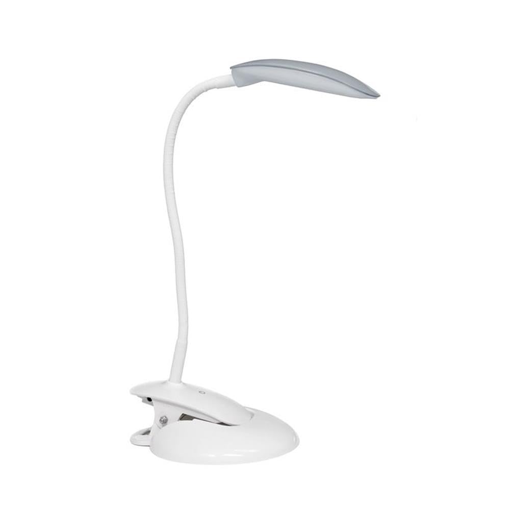 Simple Designs Ld2021-Gry Flexi Rounded Clip Light Led Desk Lamp, Gray