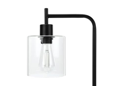 Monarch Specialties 9637 Lightingtable Lamp, Usb Port Included, Black Metal, Glass Shade, Modern Lighting-20 H Table, 9" L X 6" W X 19.75" H