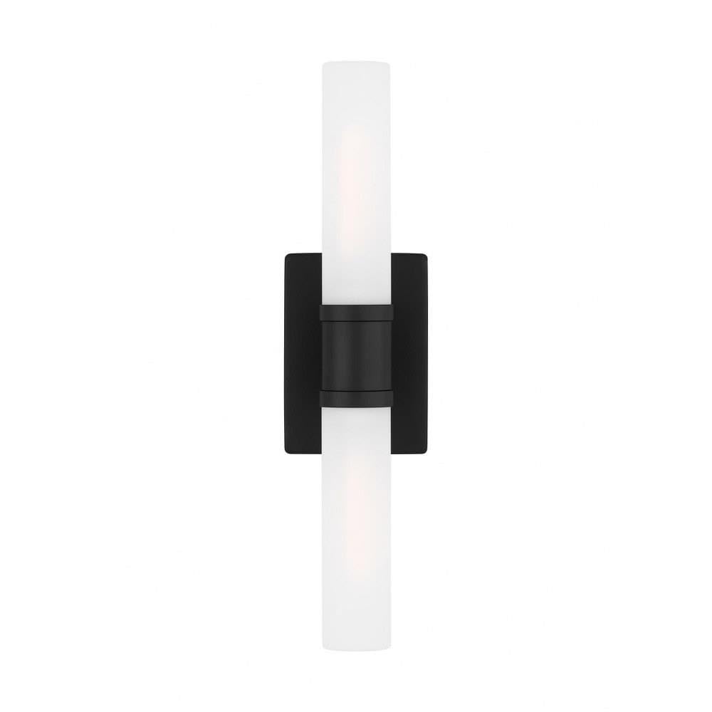 Generation Lighting 4565002-112 Keaton Vanity, 2-Light 120 Total Watts, Midnight Black
