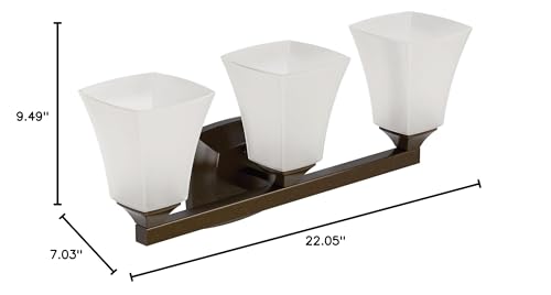 Moen Yb5163Orb Voss 3-Light Dual-Mount Bath Bathroom Vanity Fixture With Frosted Glass  Oil-Rubbed Bronze