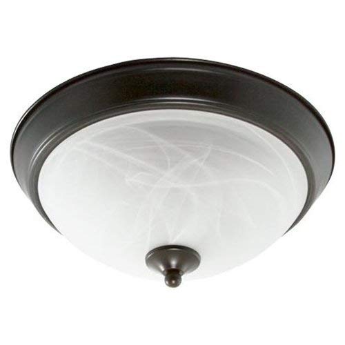 Efficient Lighting EL-810-218-BZ Traditional Family Flushmount Oil Rubbed Bronze Finish with Alabaster Glass Energy Star Qualified