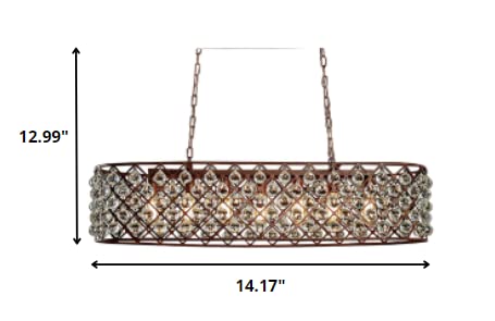 Warehouse of Tiffany Whse of Tiffany LD4502 Shekinah 6-Light Rusty Edison Chandelier with Bulbs, 40, Rustic