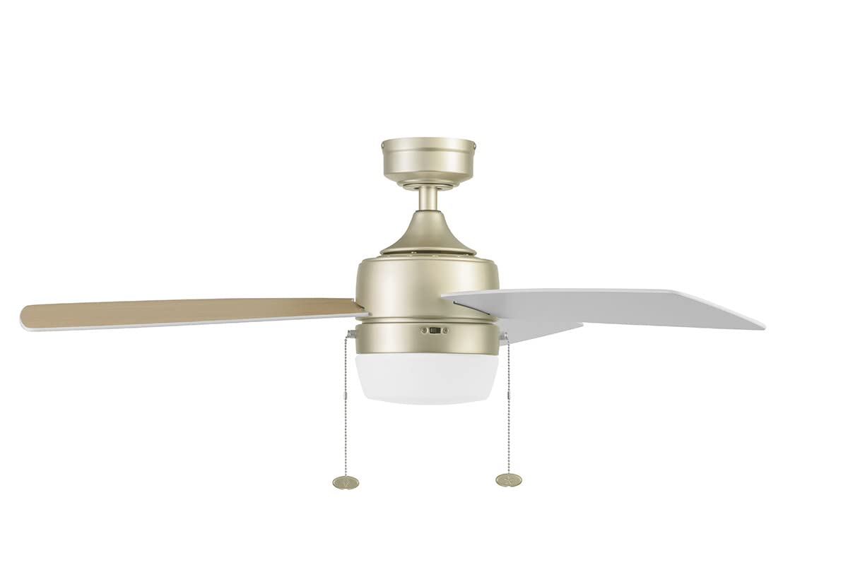 Honeywell Ceiling Fans Barcadero 44 Inch Ceiling Fan with Light, Matte Black, Model 51476-01, Metal, Pull Chain, Indoor Use