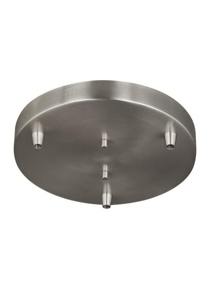 Sea Gull Lighting Three-Light Cluster Canopy Fixture, Alloy Steel, Brushed Nickel Finish, Model 7449403-962
