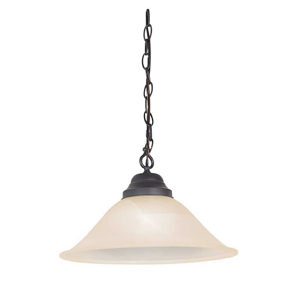 Design House Millbridge Pendant Light, 9inH x 15inW, Oil-Rubbed Bronze, Stainless Steel, Model 517664