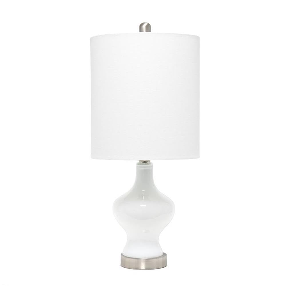 Lalia Home Contemporary Paseo Table Lamp With White Fabric Shade - White