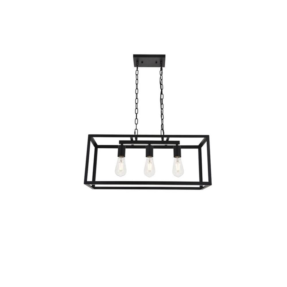 Elegant Lighting Living District Indoor Modern Home Decorative Bright Ceiling Resolute 3 Light Black Pendant