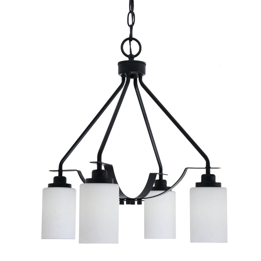 Toltec Lighting 2604-Mb-310 Odyssey - 3 Light Downlight Chandelier-22.5 Inches Tall And 16 Inches Wide, Finish Color: Matte Black, Glass Color: White Muslin