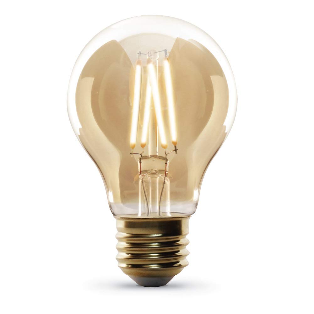 Feit Electric Vintage Exposed Filament LED Bulb 60W Equivalent 300 Lumen 5000K Daylight Dimmable AT19/VG/LED Amber Glass 1 Count