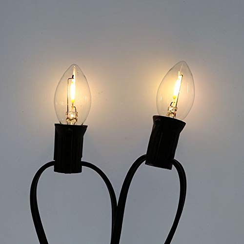 MYEMITTING C7 LED Light Bulbs 0.6W Waterproof Clear Glass 6 Pack Warm White 2700K E12 Base