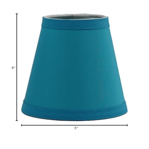 Urbanest Teal Cotton Chandelier Lamp Shade, Hardback Clip On, 3x6x5 inches, Set of 1