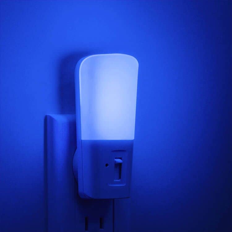 LOHAS Blue Night Light Plug in, Dimmable Decorative Wall Blue Light LED Night Lights with Dusk to Dawn Sensor, Adjustable Bright