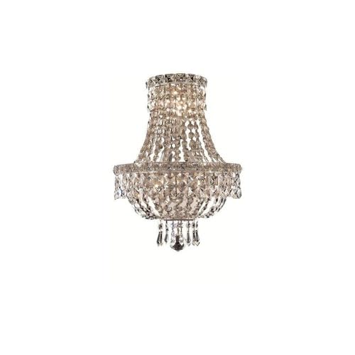 Elegant Lighting Three Light Wall Sconce, Chrome Finish, Royal Cut Crystal, Model V2528W12C/RC, Silver