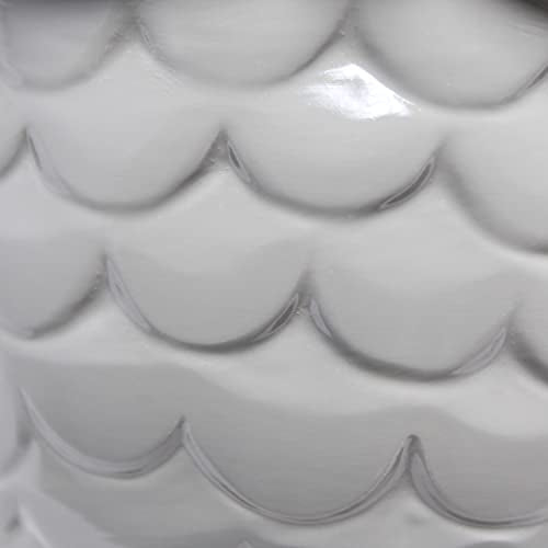 Simple Designs Lt1136-Gry Gray Ceramic Owl Table Lamp 12.8 With Fabric Shade For Bedroom, Living Room, Nursery