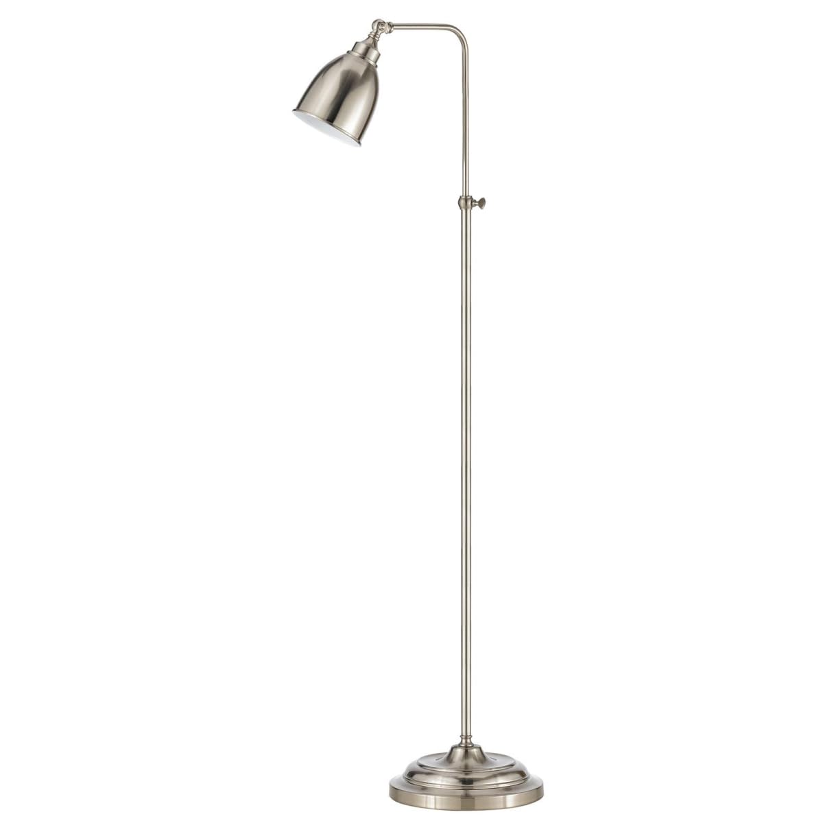 Homeroots 62&quot; Adjustable Nickel Floor Lamp With Traditional Dome Shade - Elegant Lighting Solution